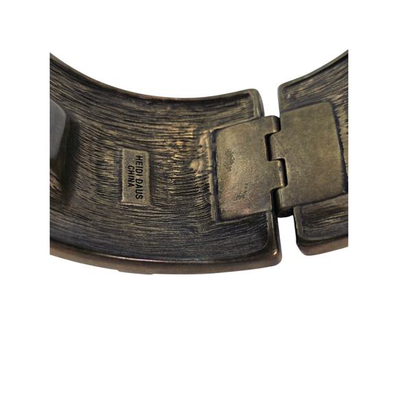 Heidi Daus Hinged Art Deco Wide Panel Bracelet – Swarovski Crystal Bracelet - Picture 5 of 9